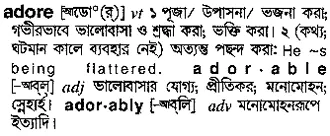 adore Meaning in Bangla Academy Dictionary