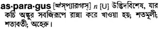 asparagus Meaning in Bangla Academy Dictionary