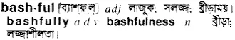 bashful Meaning in Bangla Academy Dictionary