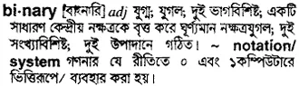 binary Meaning in Bangla Academy Dictionary