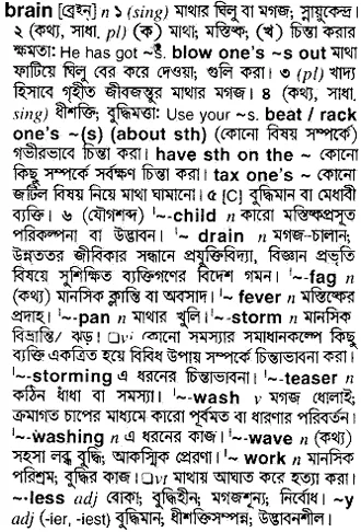 brain Meaning in Bangla Academy Dictionary