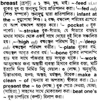 breast Meaning in Bangla Academy Dictionary