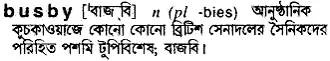 busby Meaning in Bangla Academy Dictionary