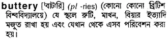 buttery Meaning in Bangla Academy Dictionary