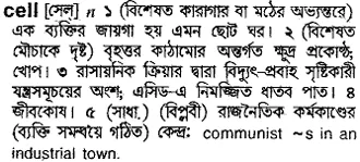 cell Meaning in Bangla Academy Dictionary