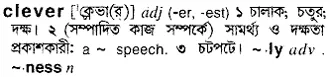 clever Meaning in Bangla Academy Dictionary