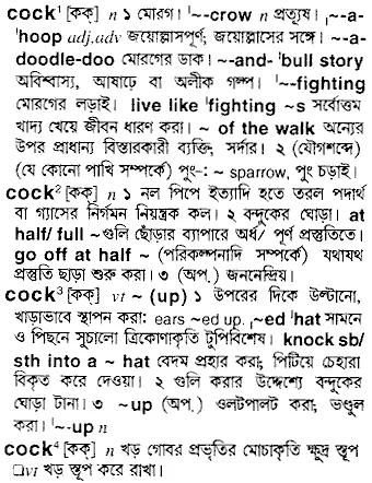 cock Meaning in Bangla Academy Dictionary