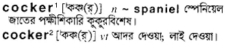 cocker Meaning in Bangla Academy Dictionary