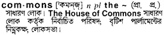 commons Meaning in Bangla Academy Dictionary