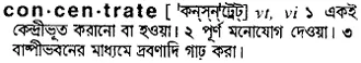 concentrate Meaning in Bangla Academy Dictionary