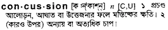 concussion Meaning in Bangla Academy Dictionary