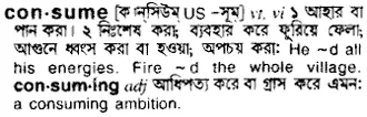 consume Meaning in Bangla Academy Dictionary