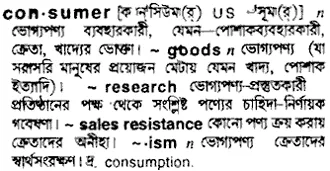 consumer Meaning in Bangla Academy Dictionary