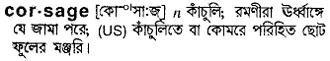 corsage Meaning in Bangla Academy Dictionary