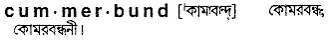cummerbund Meaning in Bangla Academy Dictionary