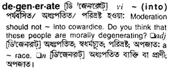 degenerate Meaning in Bangla Academy Dictionary