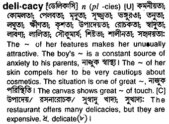 delicacy Meaning in Bangla Academy Dictionary