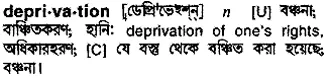 deprivation Meaning in Bangla Academy Dictionary