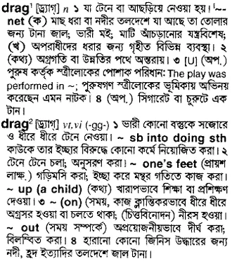 drag Meaning in Bangla Academy Dictionary