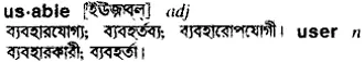 usable Meaning in Bangla Academy Dictionary