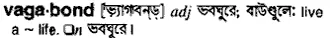 vagabond Meaning in Bangla Academy Dictionary