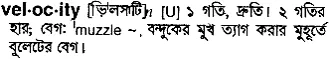 velocity Meaning in Bangla Academy Dictionary