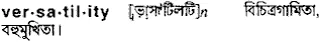 versatility Meaning in Bangla Academy Dictionary